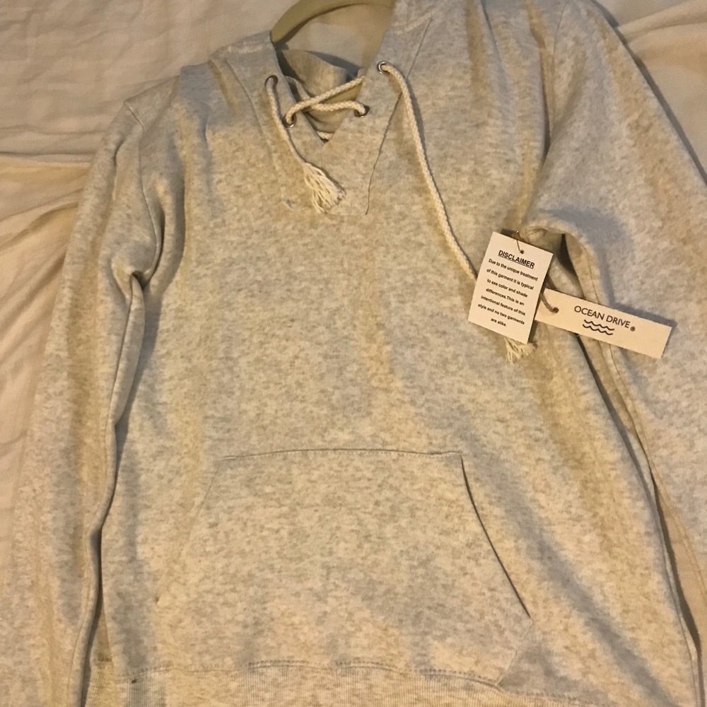 White hoodie lace up NEW WITH TAGS